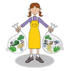 ごみ捨てイラスト